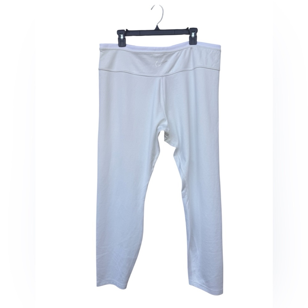 Nike Cotton Blend White Leggings 2X Stretch Casual Lounge Activewear